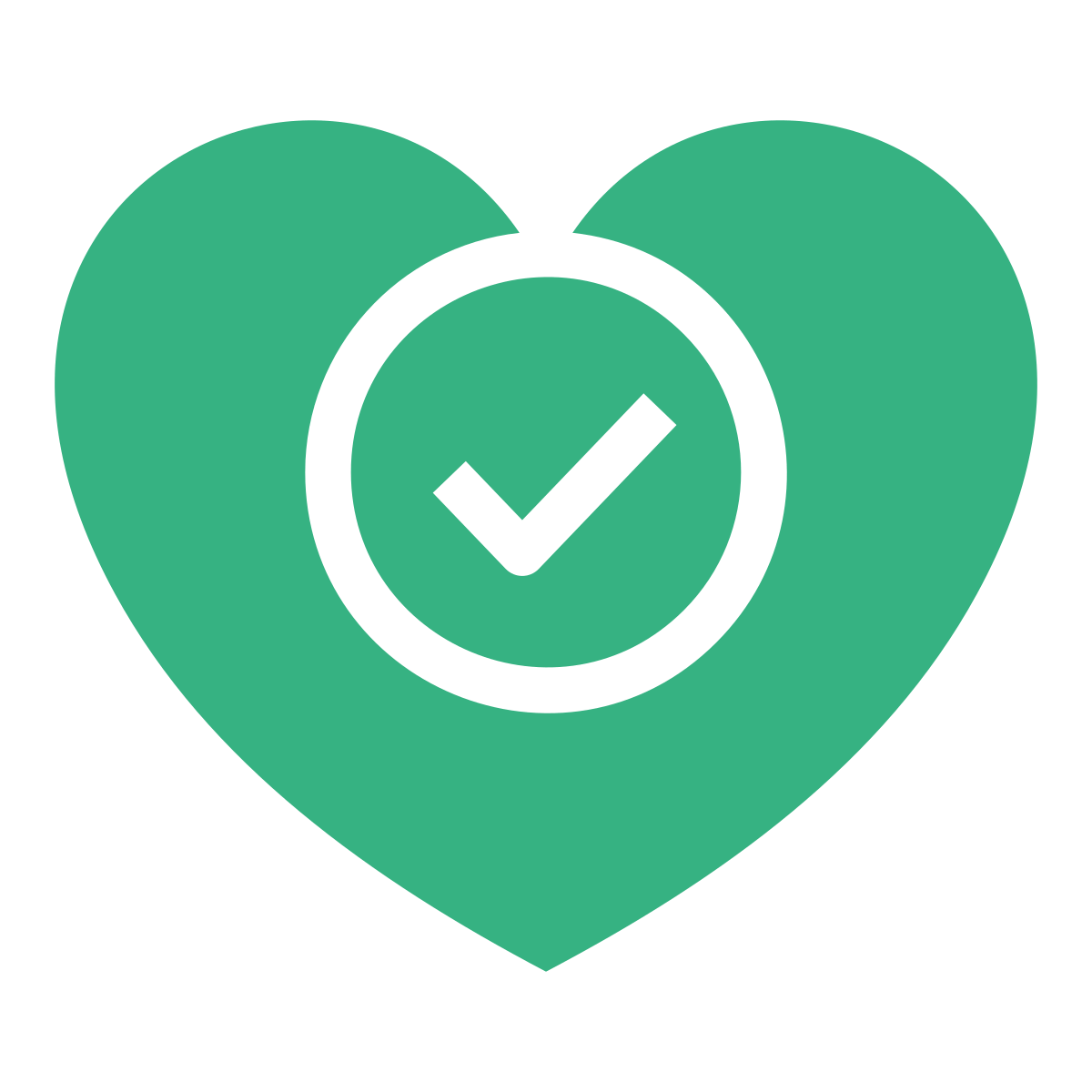 A heart with a check showing improve provider satisfaction