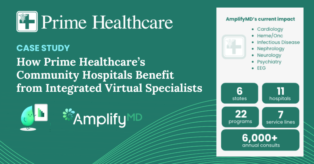 Prime Healthcare and AmplifyMD Case Study, "How Prime Healthcare's Community Hospitals Benefit from Integrated Virtual Specialists"