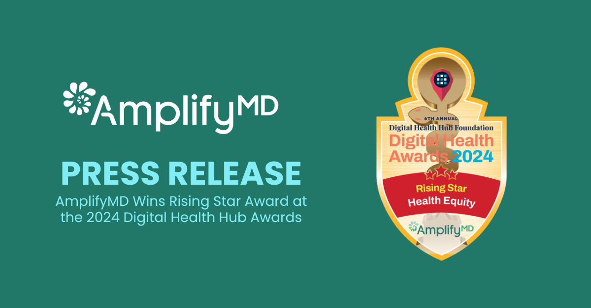 AmplifyMD Wins Rising Star Award at the 2024 Digital Health Hub Awards